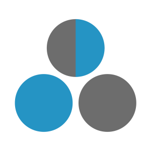 Pie chart representing two equal parts