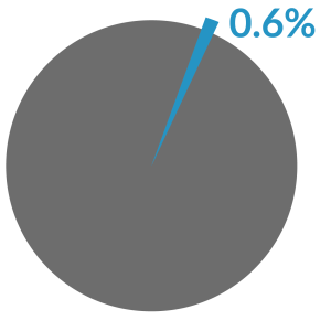 Pie chart showing .6%